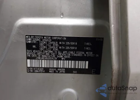 2016 Toyota Rav4 Hybrid Limited from USA, damaged, VIN JTMDJREV8GD004338